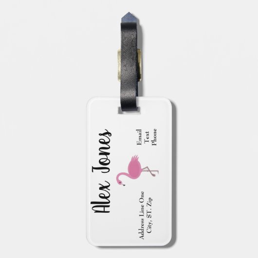 Flamingo Design Luggage Tag Gepäckanhänger (Rückseite vertikal)