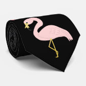 Flamingo Design Personalisiert Krawatte (Gerollt)