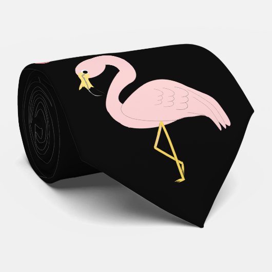 Flamingo Design Personalisiert Krawatte (Gerollt)