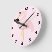 Flamingo Design Runde Wanduhr (Winkel)