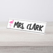 FLAMINGO DESK Custom Teacher Name Plate Schreibtischnamensplakette (Vorderseite )