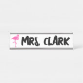 FLAMINGO DESK Custom Teacher Name Plate Schreibtischnamensplakette (Vorderseite )