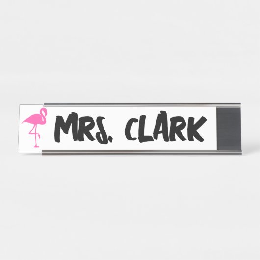 FLAMINGO DESK Custom Teacher Name Plate Schreibtischnamensplakette (Vorderseite )