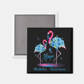 Flamingo Diabetes-Bewusstsein Magnet (Vorderseite/Rückseite)
