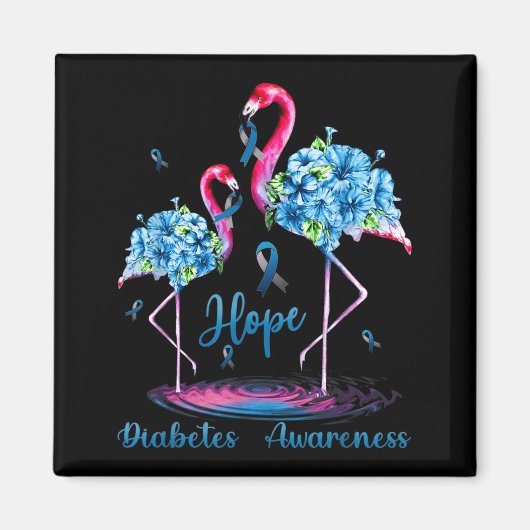 Flamingo Diabetes-Bewusstsein Magnet (Vorne)