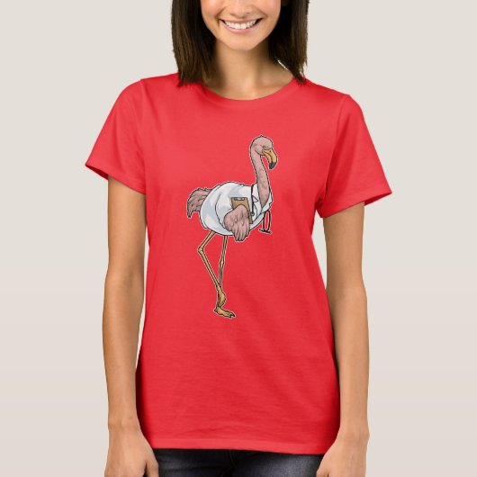 Flamingo Doctor Stethoscope T-Shirt (Vorderseite)