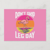 Flamingo Don't Skip Leg Day Erntedank Postkarte (Vorderseite)