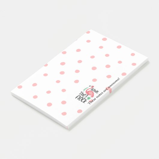 Flamingo Dotted - Was für eine Uhr Post-it Klebezettel (angewinkelt)