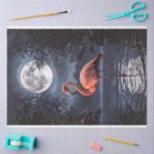 Flamingo Dramatischer Vollmond Dekoupage Seidenpapier (Basteln)