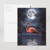 Flamingo Dramatischer Vollmond Postkarte (Vorne/Hinten)