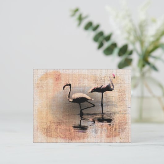 Flamingo Dreams Postkarte (Stehend Vorderseite)