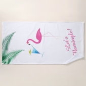 Flamingo Drink Beach Handtuch (Vorderseite)