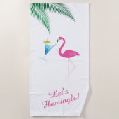 Flamingo Drink Beach Handtuch (Vorderseite)