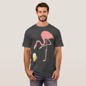 Flamingo Drinking Beer Bird Lover Alcohol Party T-Shirt (Vorne ganz)