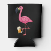Flamingo Drinking Beer - Funny Pink Flamingo Dosenkühler (Vorderseite)