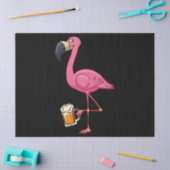Flamingo Drinking Beer - Funny Pink Flamingo Seidenpapier (Basteln)
