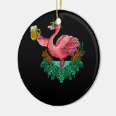 Flamingo Drinking Bier Party Keramik Ornament (Links)