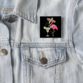 Flamingo Drinking Margarita Funny Mexican Poncho Button (Beispiel)