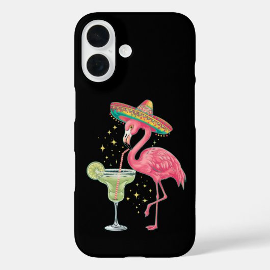 Flamingo Drinking Margarita Funny Mexican Poncho Case-Mate iPhone Hülle (Rückseite)