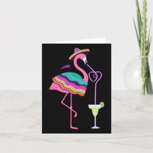 Flamingo Drinking Margarita Mexican Poncho Cinco D Karte
