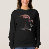Flamingo Drinking Martini Art Illustration Premium Sweatshirt (Vorderseite)