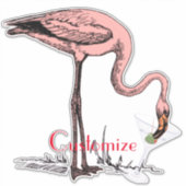 Flamingo Drinking Martini Thunder_Cove Aufkleber (Vorderseite)