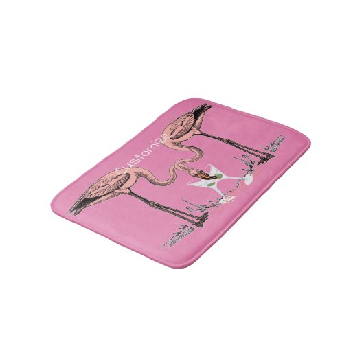 Flamingo Drinking Martini Thunder_Cove Badematte (Schrägansicht)