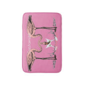 Flamingo Drinking Martini Thunder_Cove Badematte (Vorderseite Vertikal)