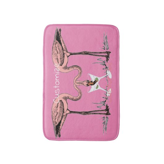 Flamingo Drinking Martini Thunder_Cove Badematte (Vorderseite Vertikal)