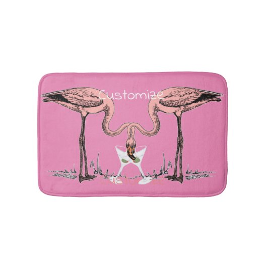 Flamingo Drinking Martini Thunder_Cove Badematte (Vorderseite)
