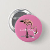 Flamingo Drinking Martini Thunder_Cove Button (Vorne & Hinten)