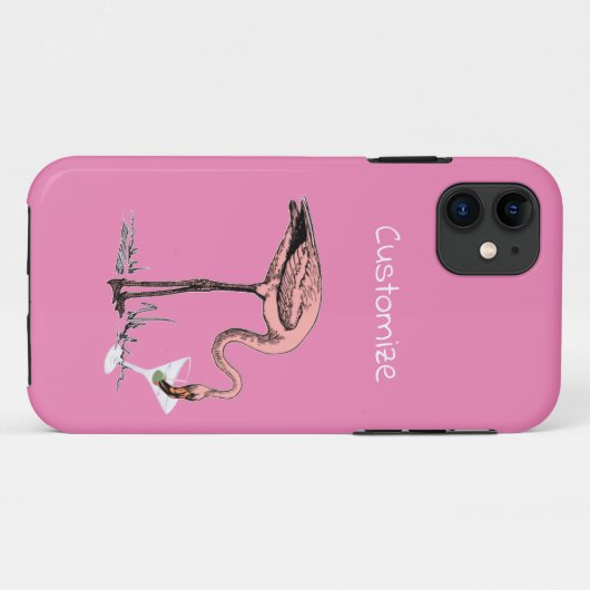 Flamingo Drinking Martini Thunder_Cove Case-Mate iPhone Hülle (Rückseite (Horizontal))