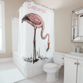 Flamingo Drinking Martini Thunder_Cove Duschvorhang (Beispiel)