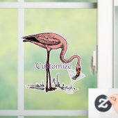 Flamingo Drinking Martini Thunder_Cove Fensteraufkleber (Zuhause)