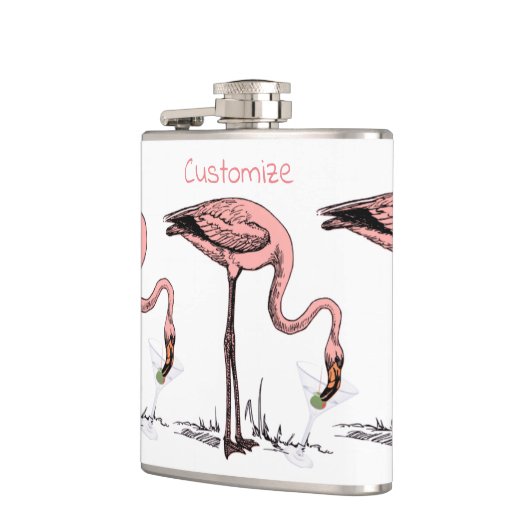 Flamingo Drinking Martini Thunder_Cove Flachmann (Links)
