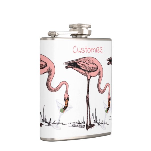 Flamingo Drinking Martini Thunder_Cove Flachmann (Rechts)