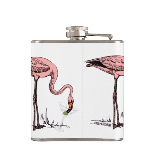 Flamingo Drinking Martini Thunder_Cove Flachmann (Rückseite)