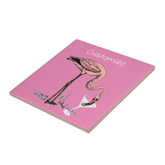 Flamingo Drinking Martini Thunder_Cove Fliese (Seite)