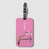 Flamingo Drinking Martini Thunder_Cove Gepäckanhänger (Vorderseite Vertikal)