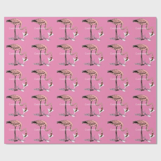 Flamingo Drinking Martini Thunder_Cove Geschenkpapier (Flach)