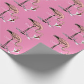 Flamingo Drinking Martini Thunder_Cove Geschenkpapier (Ecke)
