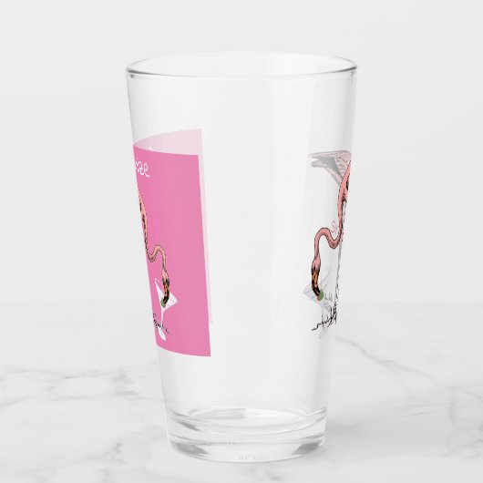 Flamingo Drinking Martini Thunder_Cove Glas (Links)
