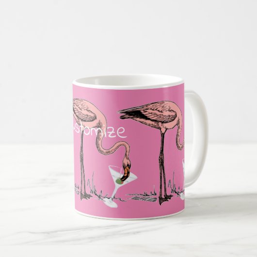 Flamingo Drinking Martini Thunder_Cove Kaffeetasse (VorderseiteRechts)
