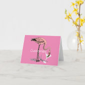 Flamingo Drinking Martini Thunder_Cove Karte (Gelbe Blume)
