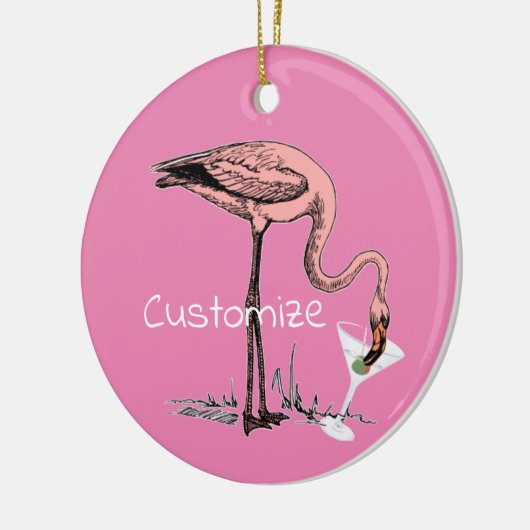 Flamingo Drinking Martini Thunder_Cove Keramik Ornament (Links)