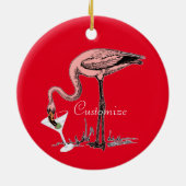 Flamingo Drinking Martini Thunder_Cove Keramik Ornament (Hinten)