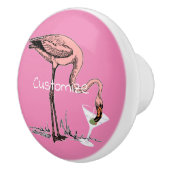 Flamingo Drinking Martini Thunder_Cove Keramikknauf (Rechts)