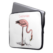 Flamingo Drinking Martini Thunder_Cove Laptopschutzhülle (Vorderseite Links)