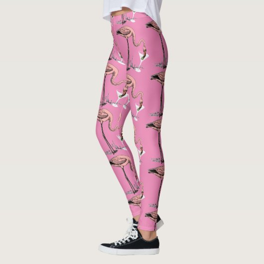 Flamingo Drinking Martini Thunder_Cove Leggings (Links)