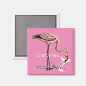 Flamingo Drinking Martini Thunder_Cove Magnet (Vorderseite/Rückseite)